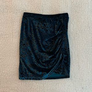 SHEIN velvet side ruched mini skirt